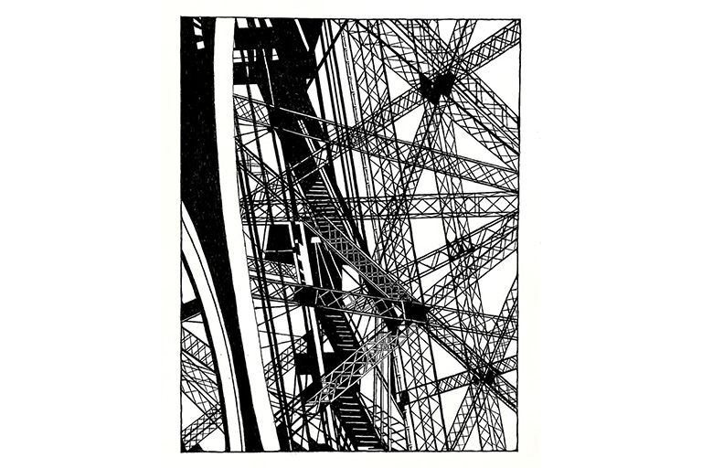 Sketch by Douglas Lawrence of the Eiffel Tower